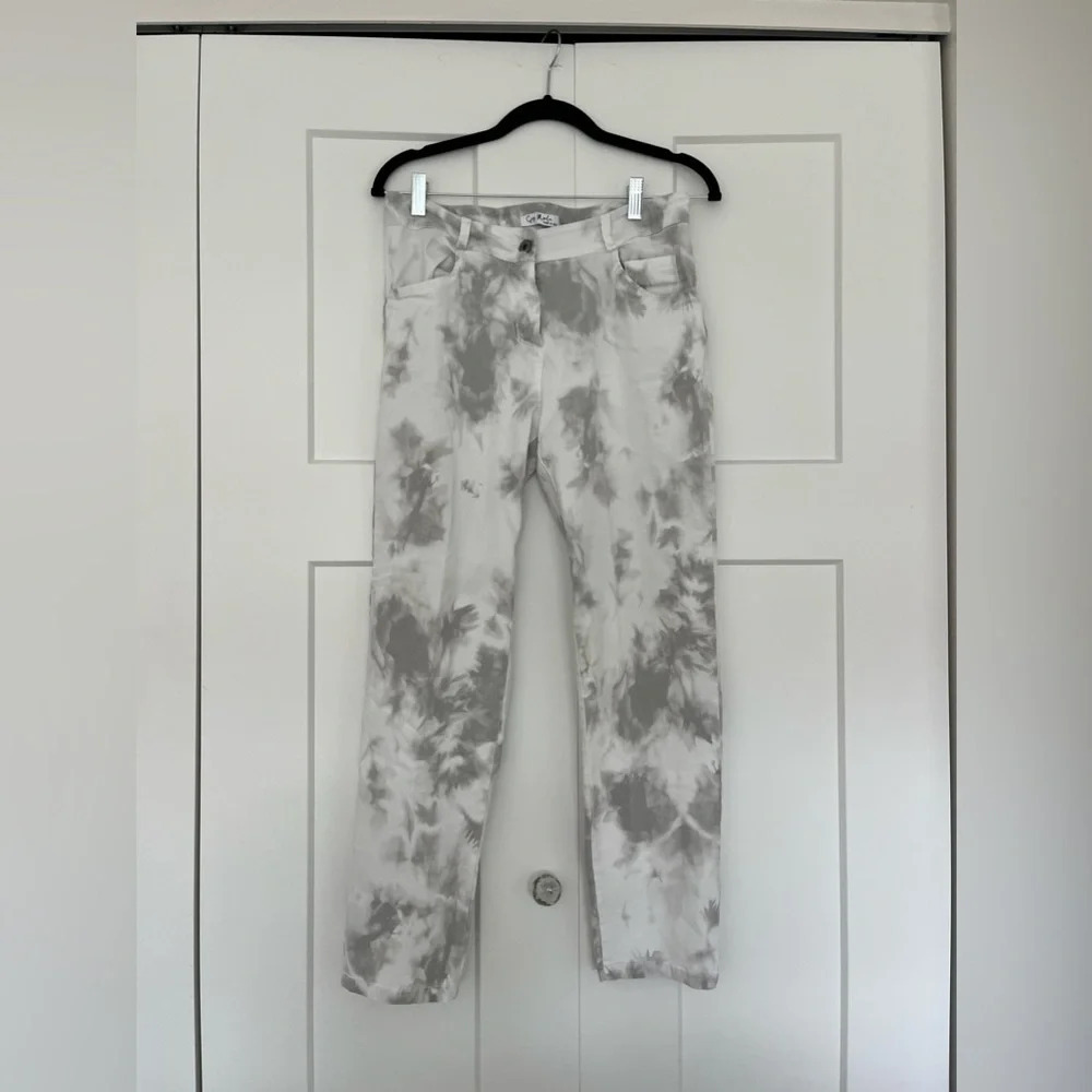 Gigi Moda Women's Stretch Slim  Pants Size L Tye Dye Made in Italy